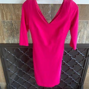 Bailey 44 Dreamalicious Hot Pink Fitted Dress Criss Cross Back